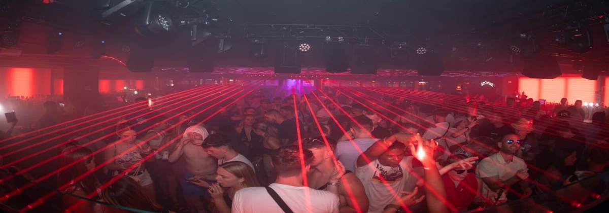 People partying in a Benidorm nightclub