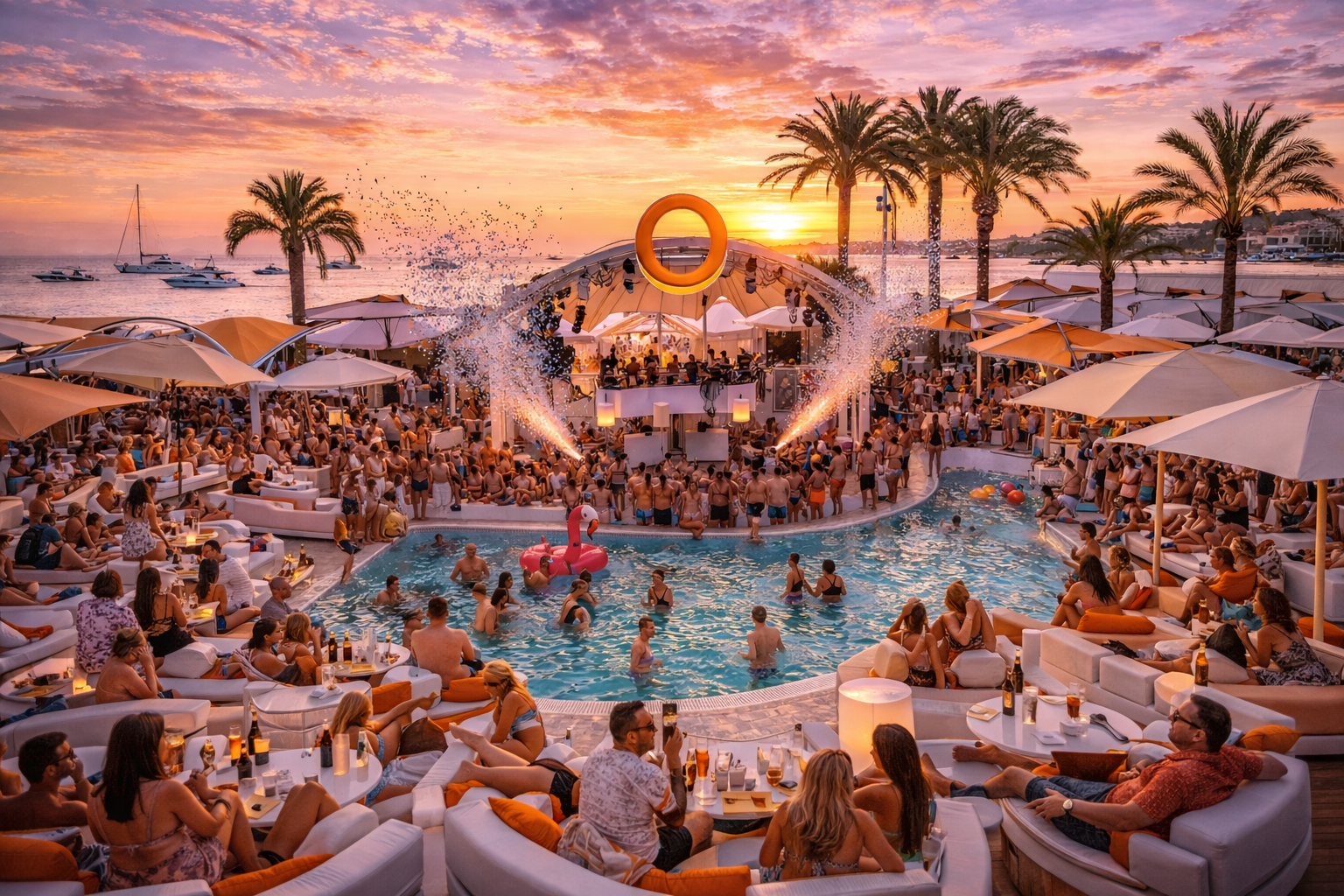 beach club in Ibiza with VIP