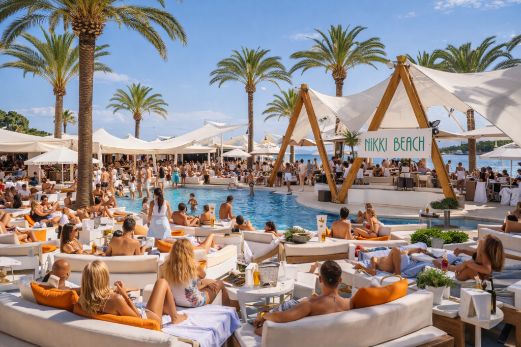 Best Beach Clubs in Ibiza (2026 Guide) 2 Nikki Beach Ibiza (Santa Eulalia - daytime beach club party